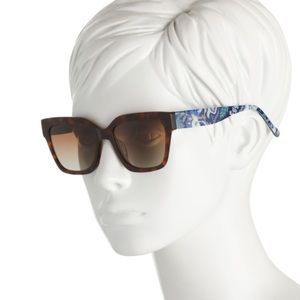 New Vera Bradley Roxana Square Sunglasses Java Navy Camo